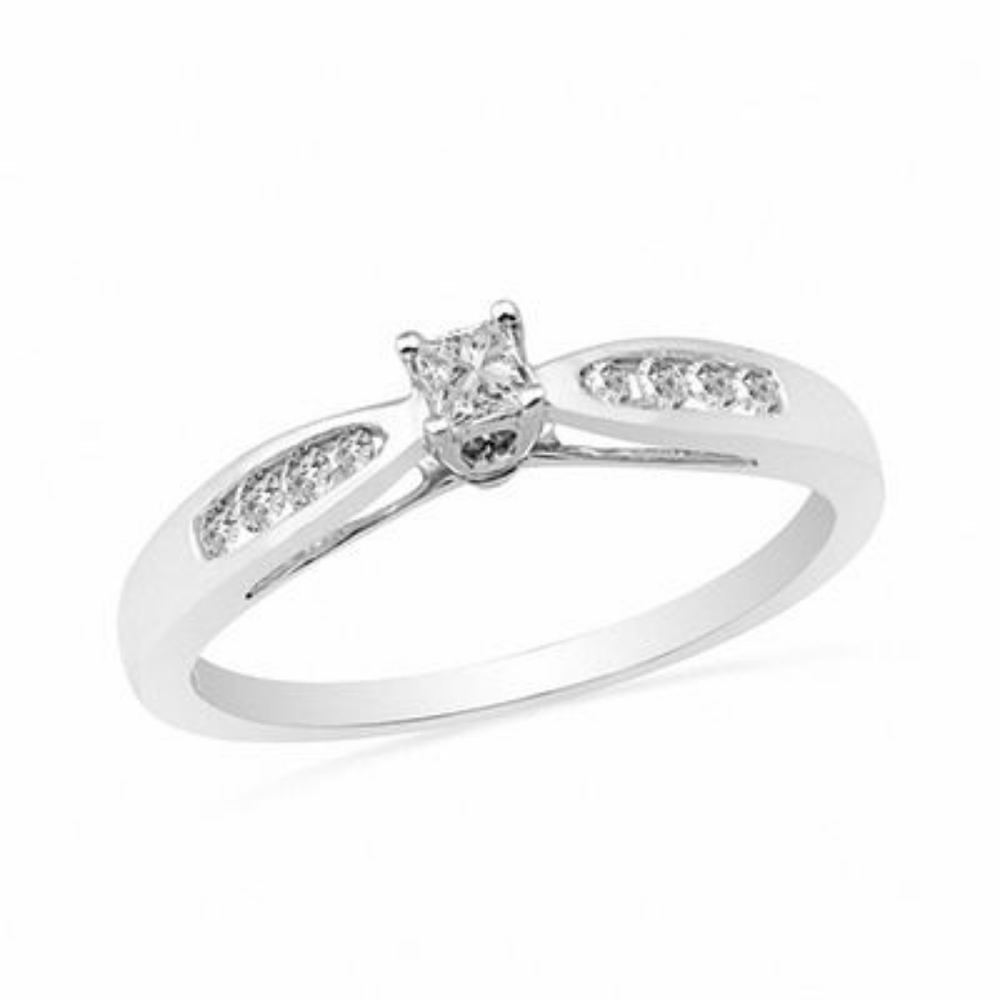 Zales diamond and white gold promise ring size 5
